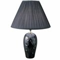Homeroots 26 in. Iris Urn Shape Table Lamp, Black 468536